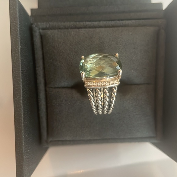 NEW IN BOX - David Yurman Wheaton Ring with Prasiolite and Diamonds - Picture 5 of 8